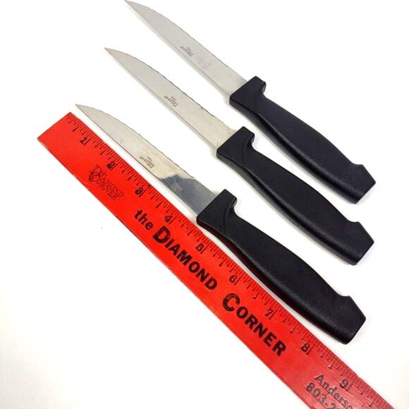 Set of 3 Pfaltzgraff Everyday Serrated Blade Steak Knives 8.5 in Stainless Steel - Picture 2 of 5